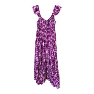 Torrid Purple Tie-Dye Challis Maxi Dress SIZE 1 With Pockets!